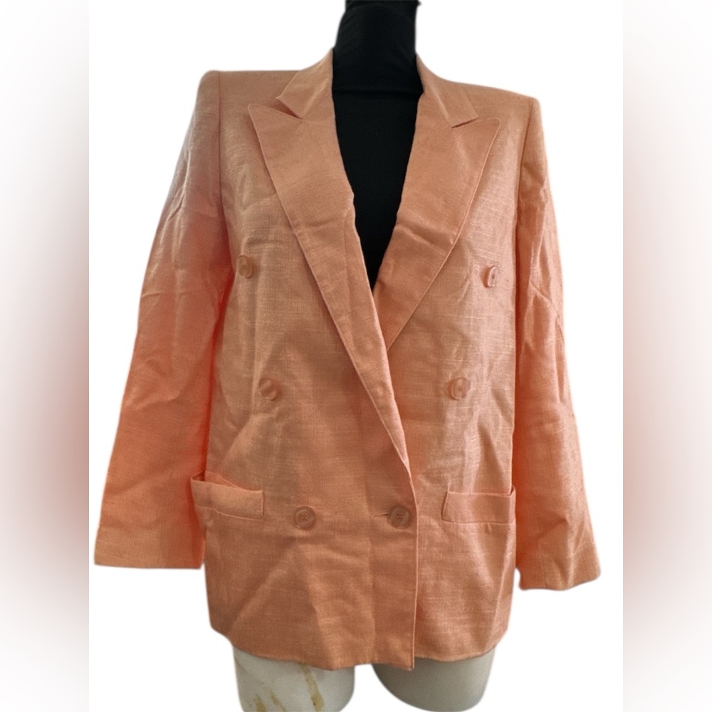 Peach Double-Breasted Women's Blazer